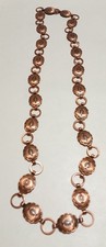 Vintage Fred Harvey Southwestern Concho Copper Necklace 16