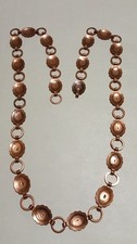Vintage Fred Harvey Southwestern Concho Copper Necklace 16