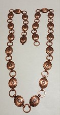 Vintage Fred Harvey Southwestern Concho Copper Necklace 16"