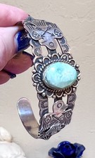 WONDERFUL Fred Harvey Era Native American Sterling Silver Turquoise Bracelet - Additional view 11