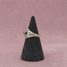 fred harvey era sterling silver vintage turquoise arrows ring size 4.25 - Additional view 1