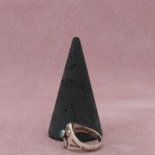 fred harvey era sterling silver vintage turquoise arrows ring size 4.25 - Additional view 2