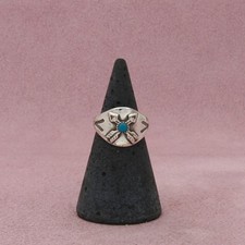 fred harvey era sterling silver vintage turquoise arrows ring size 4.25