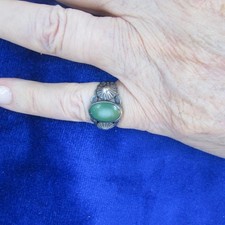 VINTAGE  SOUTHWEST  FRED  HARVEY   RING  WITH  TURQUOISE  SIZE 5.25   STERLING - Additional view 1