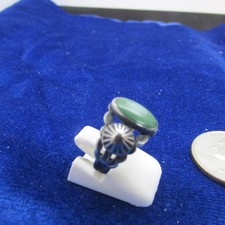 VINTAGE  SOUTHWEST  FRED  HARVEY   RING  WITH  TURQUOISE  SIZE 5.25   STERLING - Additional view 3