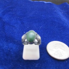 VINTAGE  SOUTHWEST  FRED  HARVEY   RING  WITH  TURQUOISE  SIZE 5.25   STERLING - Additional view 4