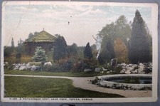 Fred Harvey White Border Postcard Gage Park Topeka Kansas