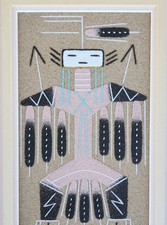 Fred Harvey Navajo Sand Painting Art 9.5” x 13.5” Framed and Matted - Signed - Additional view 1