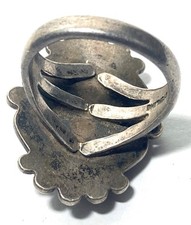 Vtg Fred Harvey Era Ring~Sterling Silver w Green Turquoise Oval Ring- Sz 5 - Additional view 3