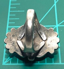 Vtg Fred Harvey Era Ring~Sterling Silver w Green Turquoise Oval Ring- Sz 5 - Additional view 4