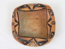 Vintage Hopi Pottery Unusual Bowl Folded Edges Fred Harvey Painted Desert Inn - Additional view 1