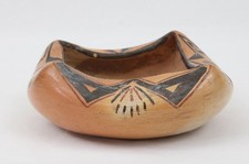 Vintage Hopi Pottery Unusual Bowl Folded Edges Fred Harvey Painted Desert Inn - Additional view 2
