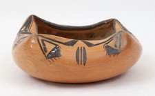 Vintage Hopi Pottery Unusual Bowl Folded Edges Fred Harvey Painted Desert Inn - Additional view 3