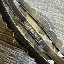 Amazing VTG Fred Harvey Era Navajo Sterling Stamped Turquoise Cuff Bracelet - Additional view 7