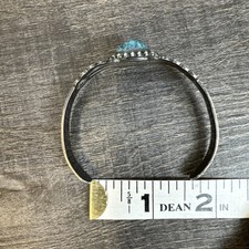 Amazing VTG Fred Harvey Era Navajo Sterling Stamped Turquoise Cuff Bracelet - Additional view 9