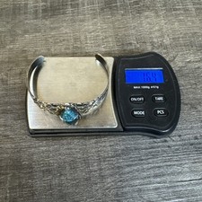 Amazing VTG Fred Harvey Era Navajo Sterling Stamped Turquoise Cuff Bracelet - Additional view 10