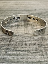 VTG Fred Harvey Era Sterling Silver & Stamped Whirling Log Cuff Bracelet 6.5” - Additional view 4