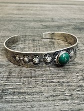 VTG Fred Harvey Era Sterling Silver & Stamped Whirling Log Cuff Bracelet 6.5” - Additional view 7