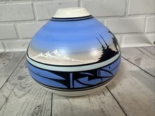 NAVAJO END OF TRAIL POTTERY Squat VASE End Of Trail SIGNED Southwest Fred Harvey - Additional view 2