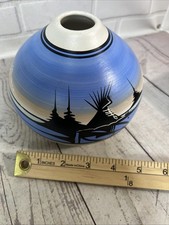 NAVAJO END OF TRAIL POTTERY Squat VASE End Of Trail SIGNED Southwest Fred Harvey - Additional view 8