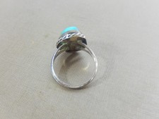 VTG FRED HARVEY ERA STERLING SILVER TURQUOISE CABOCHON RING 4 - Additional view 3