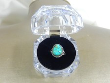 VTG FRED HARVEY ERA STERLING SILVER TURQUOISE CABOCHON RING 4 - Additional view 5