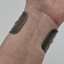 Vintage Fred Harvey Era 925 Sterling Silver Green Turquoise Cuff Bracelet *READ* - Additional view 9