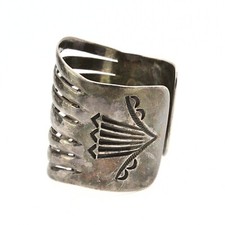 Handsome Vintage Sterling Silver Fred Harvey Era 50's Split Shank Cuff Bracelet - Additional view 5