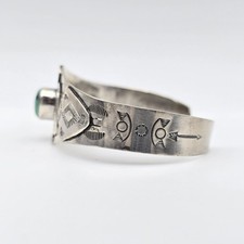 Fred Harvey Tribute Turquoise Sterling Silver Thunderbird Cuff Bracelet - Additional view 2