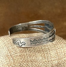 Vintage Fred Harvey Era RARE Double Thunderbird Sterling Turquoise Cuff Bracelet - Additional view 8