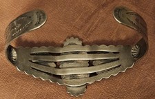 Vintage Sterling Turquoise Fred Harvey Era Bell Trading Post Cuff Bracelet - Additional view 5