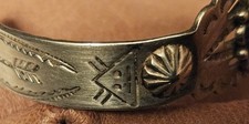Vintage Sterling Turquoise Fred Harvey Era Bell Trading Post Cuff Bracelet - Additional view 6