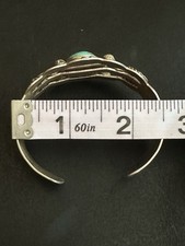 Old Fred Harvey Double Thunderbird Sterling Silver Turquoise Cuff Bracelet 1950s - Additional view 13