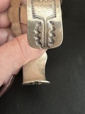 Old Fred Harvey Double Thunderbird Sterling Silver Turquoise Cuff Bracelet 1950s - Additional view 6