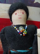 Hand-made Navajo Man Woman Doll Set Fred Harvey Trading Co. Artist Isabelle Jim  - Additional view 3