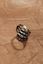 Vintage Native American Fred Harvey Era Sterling Turquoise Ring Size 5 1/4 - Additional view 4