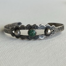 Navajo Fred Harvey Child Turquoise Bracelet XS Arrow Thunderbird Mountain Fish - Additional view 3