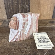 Fred Harvey Trading Co Alabaster Sculptures Native American Chief Headdress
