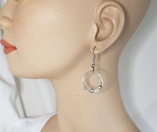 Vintage Navajo Old Pawn Snake Eyes Peyote Sterling Fred Harvey 1920s Earrings - Additional view 3