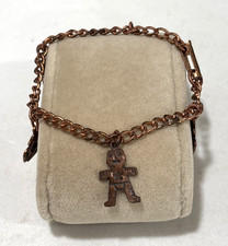 Vintage Fred Harvey Era Copper Native American Navajo Concho 5 Charm Bracelet - Additional view 1