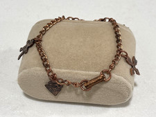 Vintage Fred Harvey Era Copper Native American Navajo Concho 5 Charm Bracelet - Additional view 2