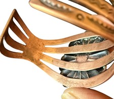 Vintage Fred Harvey Solid Copper & Turquoise Womens Cuff Bracelet - Additional view 1