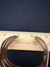 Vintage Fred Harvey Solid Copper & Turquoise Womens Cuff Bracelet - Additional view 6