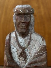 Native American Signed Carved Stone Figure Sculpture Statue 7 3/4