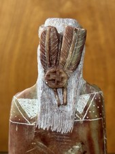 Native American Signed Carved Stone Figure Sculpture Statue 7 3/4
