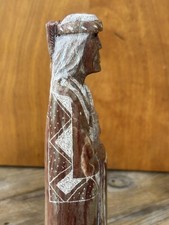 Native American Signed Carved Stone Figure Sculpture Statue 7 3/4