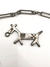 Vintage Fred Harvey Era 4 Sterling Silver Charms & Bracelet  Needs Repairing  - Additional view 2