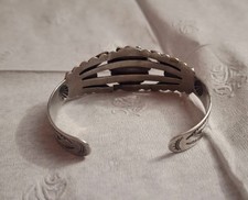 Native American FRED HARVEY Navajo Turquoise Sterling Silver bracelet Signed - Additional view 5