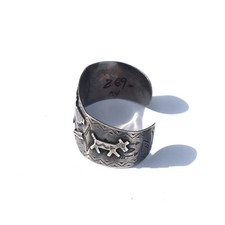 Vtg Navajo style Fred Harvey era Large Sterling Silver Thunderbird Cuff c1950 - Additional view 2