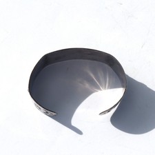 Vtg Navajo style Fred Harvey era Large Sterling Silver Thunderbird Cuff c1950 - Additional view 4